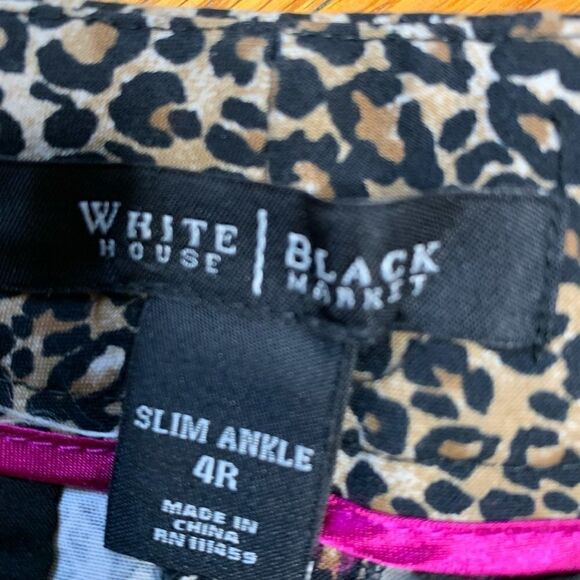Animal print White House Black Market stretch leopard slim ankle pants size 4 🔥 - Picture 4 of 8